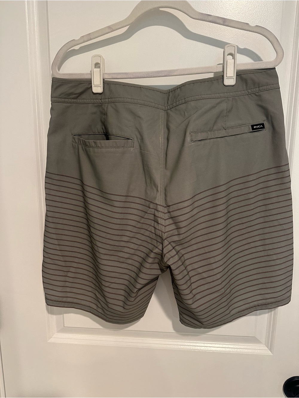 RVCA Men's Gray Striped Board Shorts - Picture 2 of 5